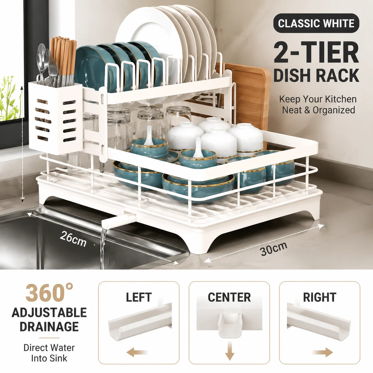 Dish Rack with Cutting Board