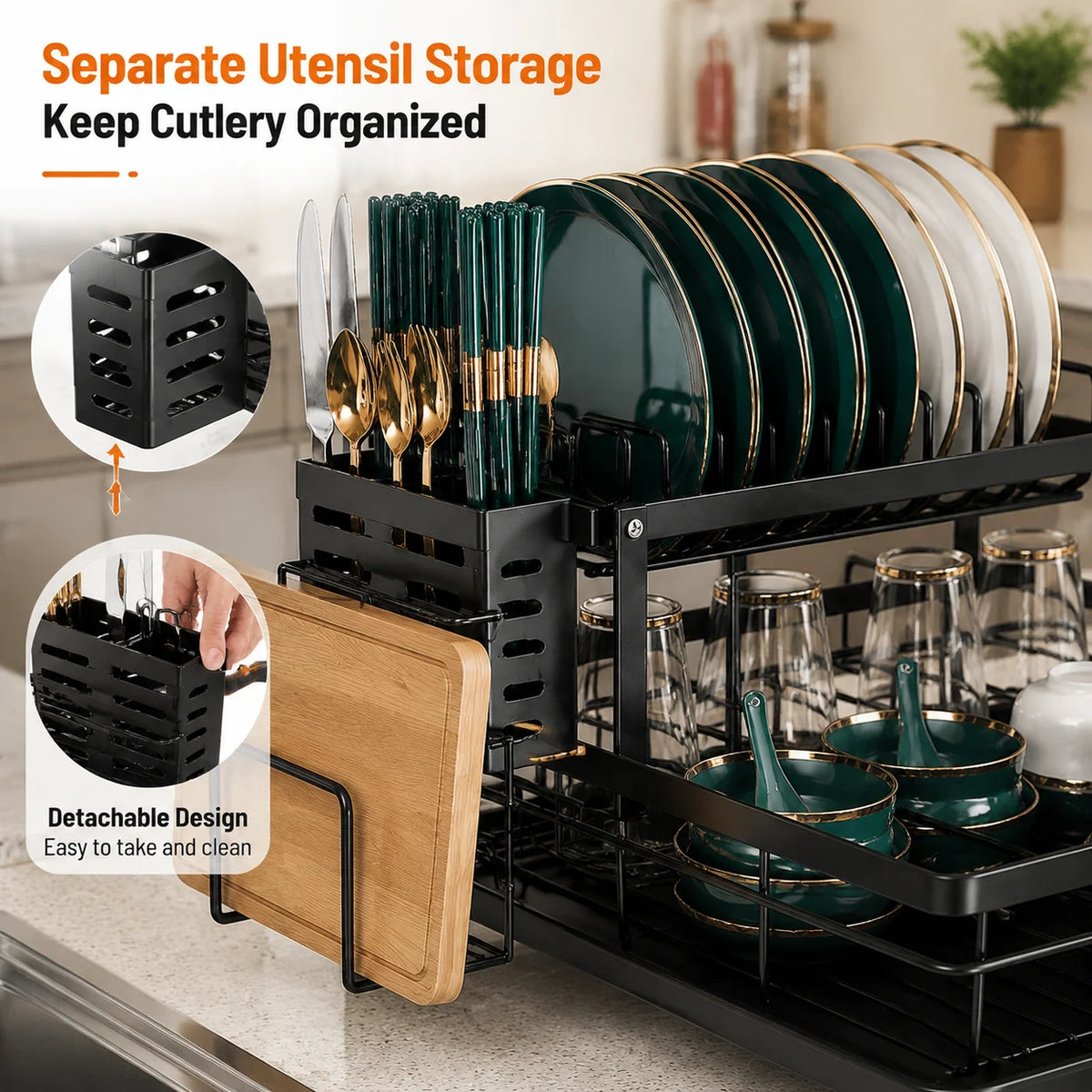 Dish Rack with Cutting Board