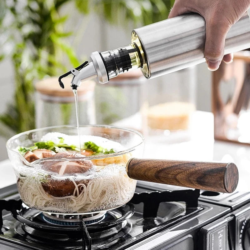 Glass Saucepan with Wooden Handle & Glass Lid