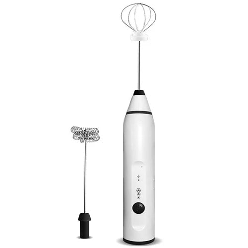 USB Rechargeable Electric Milk Frother with 3 Attachments