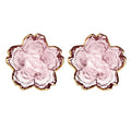 Flower Glass Dessert Bowl with Gold Rim