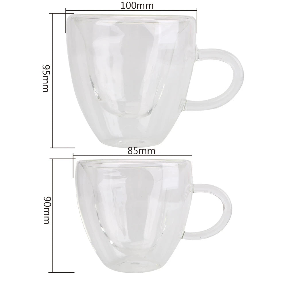 Heart-Shaped Double Wall Glass Mug
