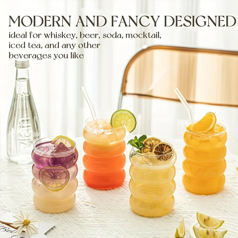 Wavy Glass Coffee Cups