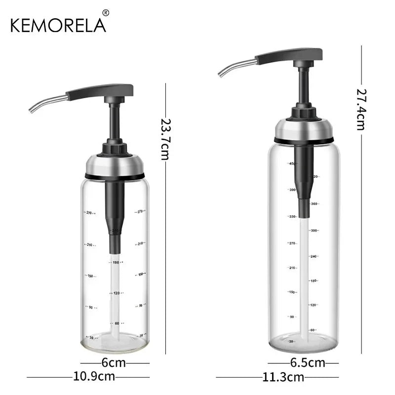 Glass Sauce Pump Dispenser Bottle