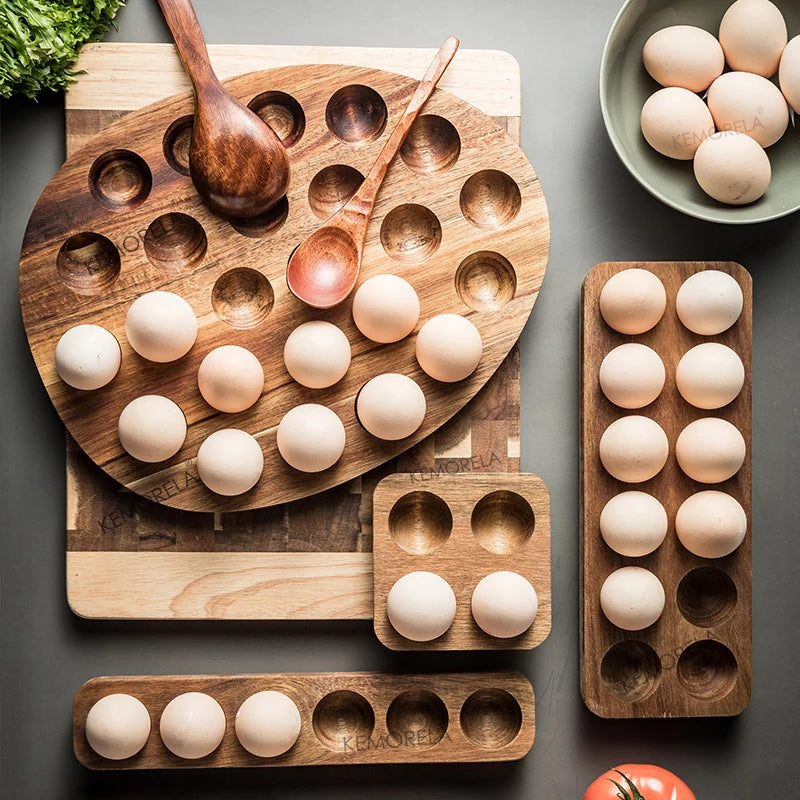 Solid Wood Egg Holder Tray