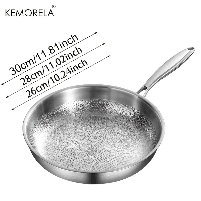 Hammered Stainless Steel Frying Pan