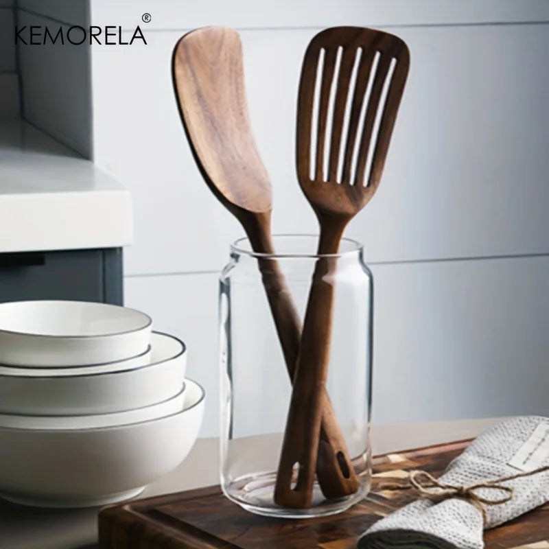 Teak Wood Spatula & Slotted Turner Set (2pcs)
