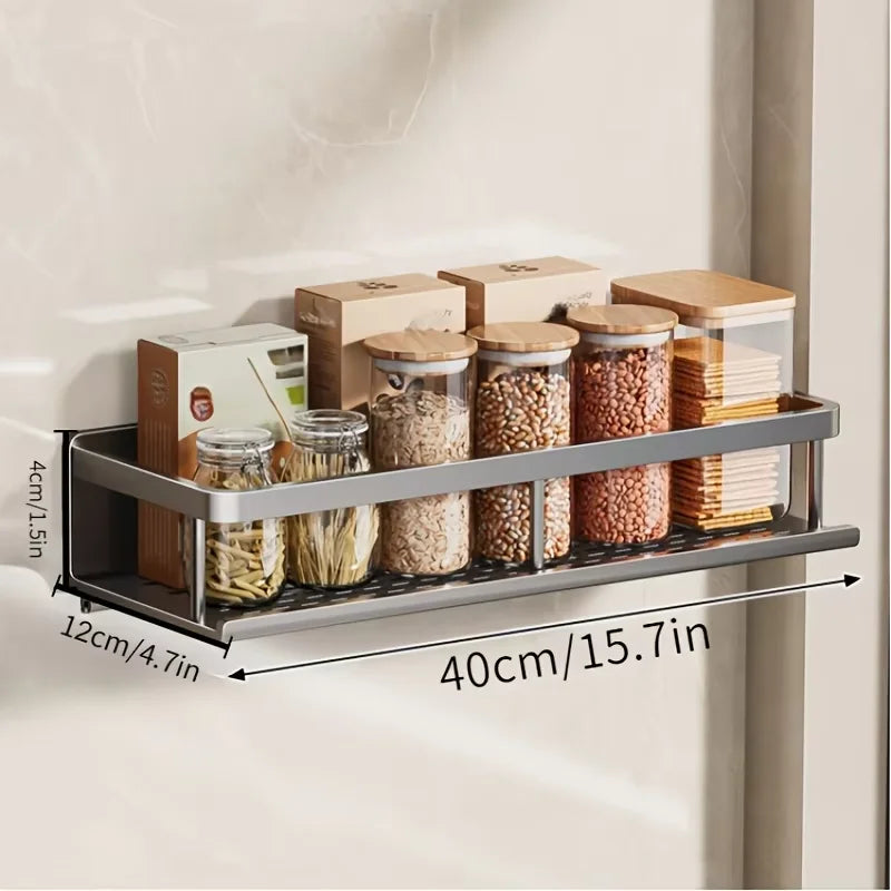 No-Drill Shower Wall Shelf with Hooks