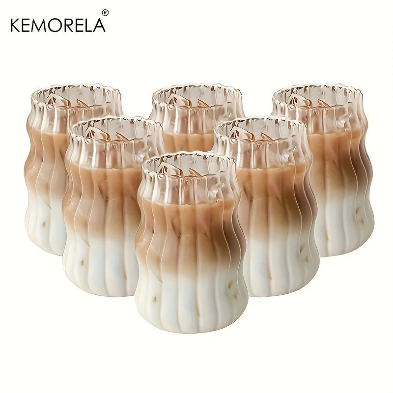 Wavy Glass Cups Set (6pcs)