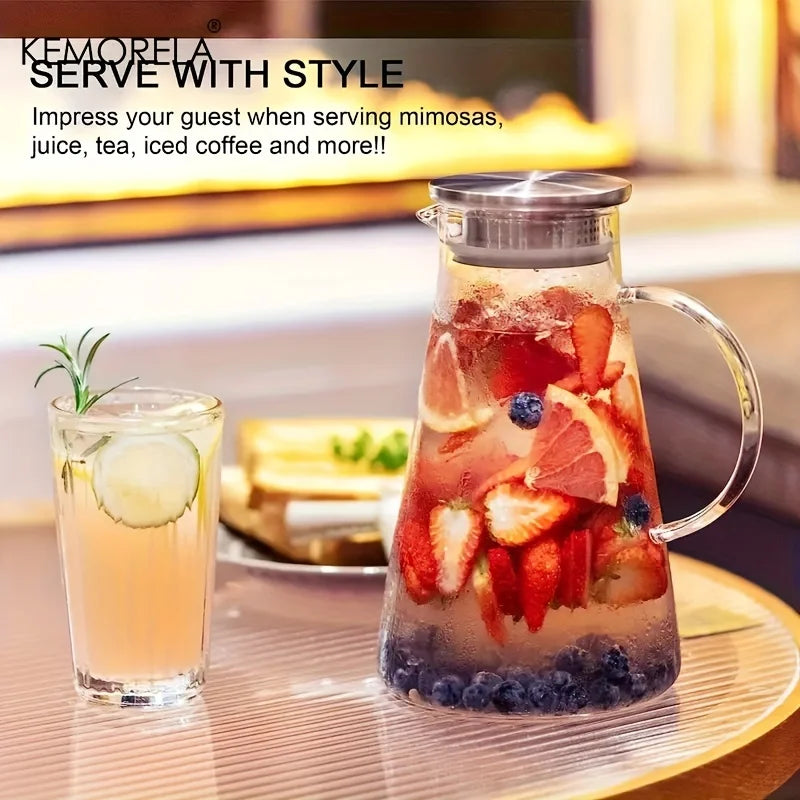 Glass Pitcher with Strainer Lid