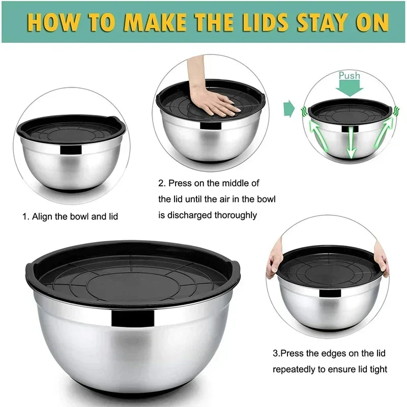 Stainless Steel Mixing Bowl with Lid