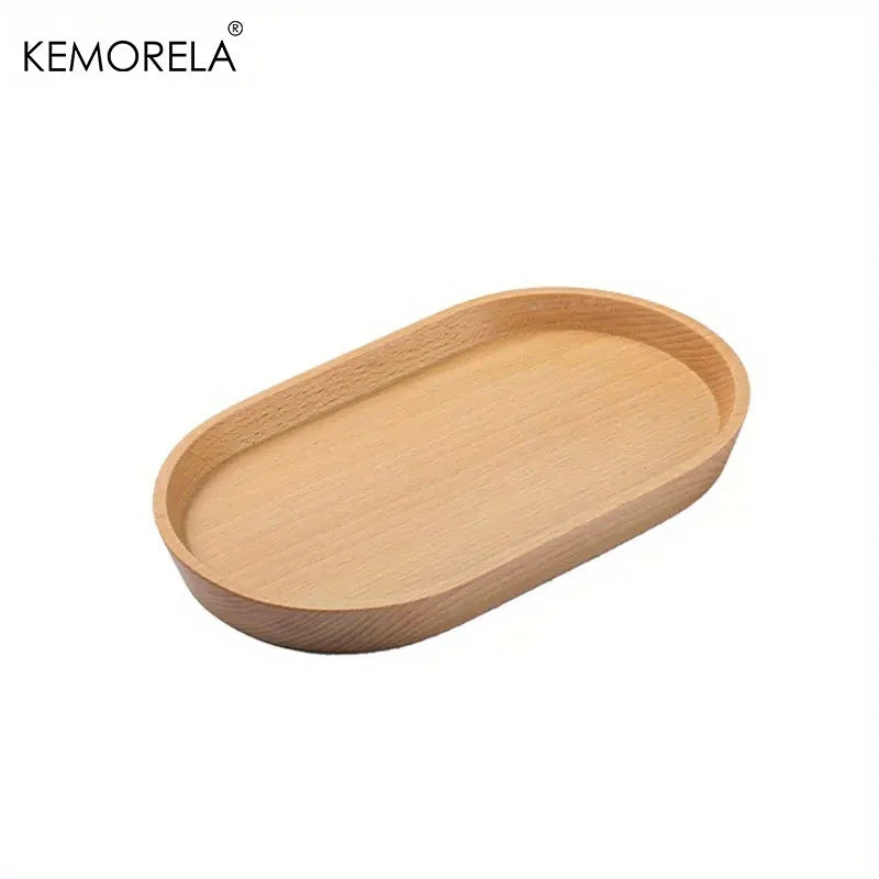 Solid Wood Oval Serving Tray (Walnut / Beech)