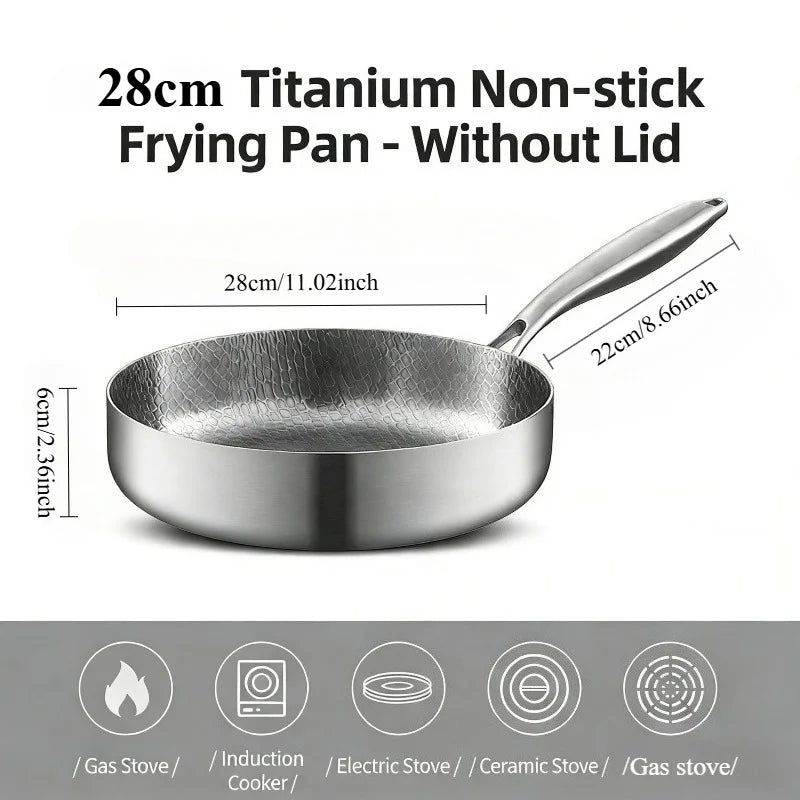 Titanium Steel Hammered Non-Stick Frying Pan (24cm / 28cm)