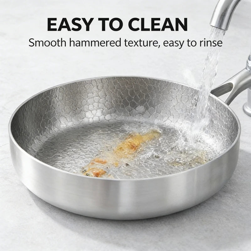 Titanium Steel Hammered Non-Stick Frying Pan (24cm / 28cm)