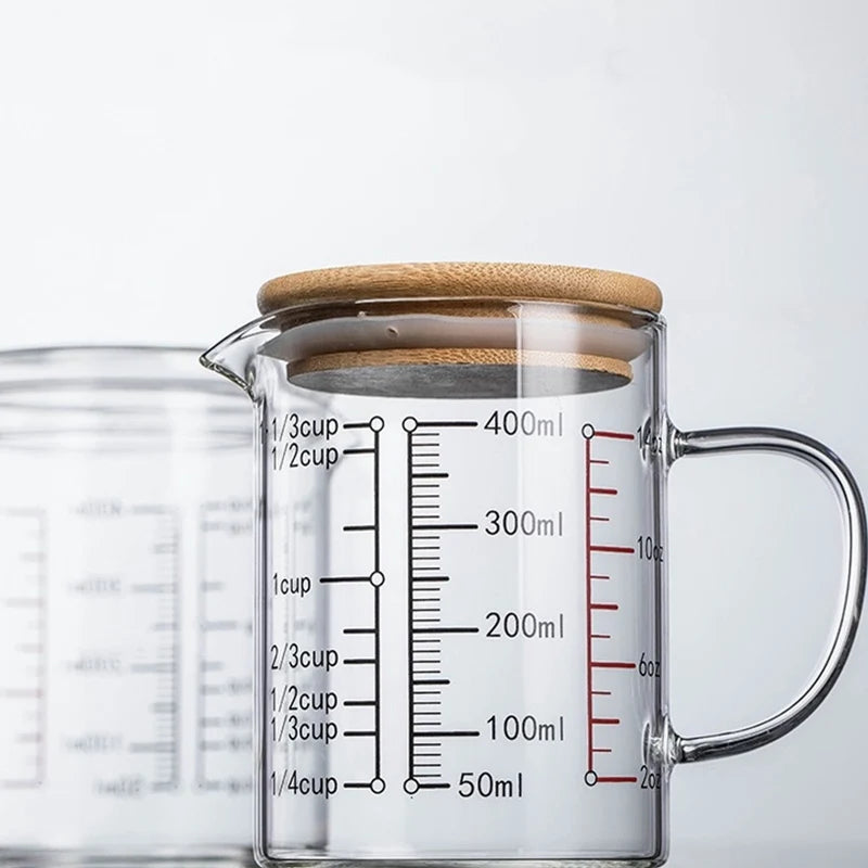 Glass Measuring Mug with Bamboo Lid