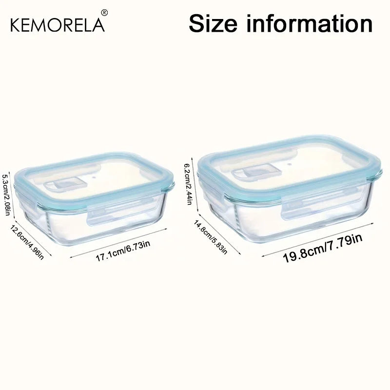 Glass Lunch Box with Divider & Locking Lid