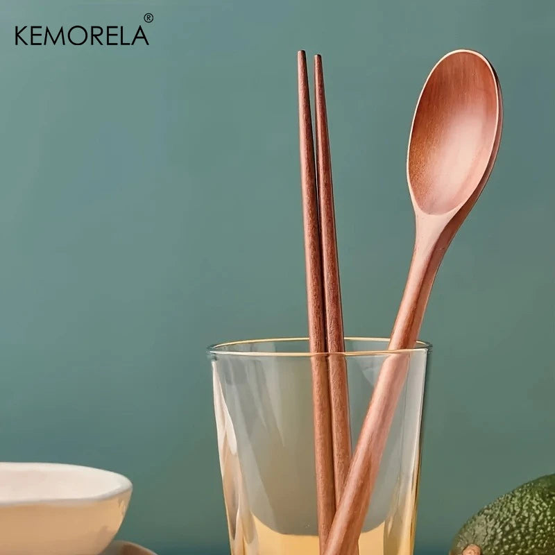 Korean Wooden Spoon & Chopstick Set (6 Pairs)