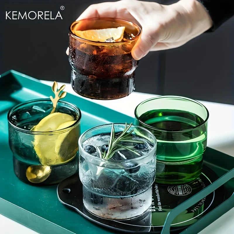 Stackable Two-Tone Borosilicate Glass Cups (Set of 2)