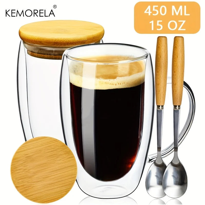 Bamboo Lid Coffee Mug Set