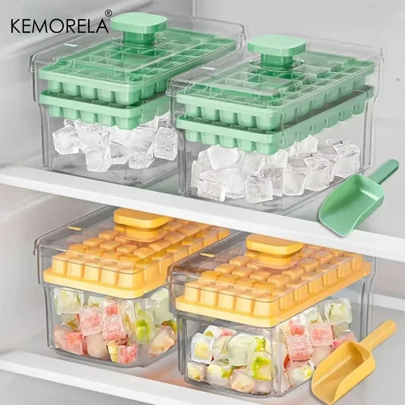 Ice Cube Tray with Storage Box & Scoop