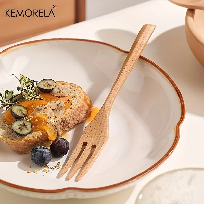 Natural Wood Cutlery Set (Spoon & Fork)