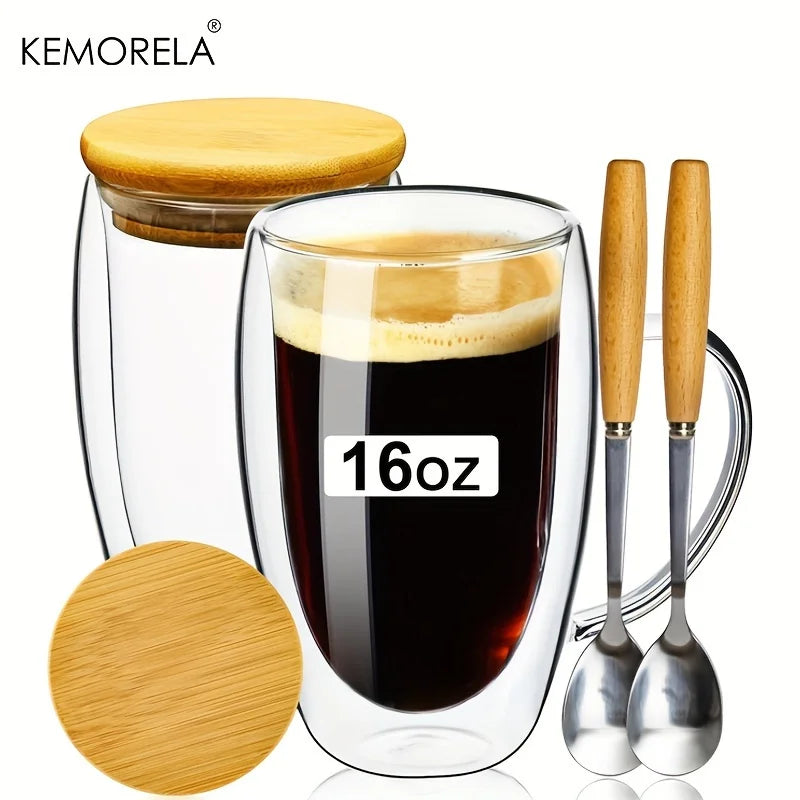 Bamboo Lid Coffee Mug Set