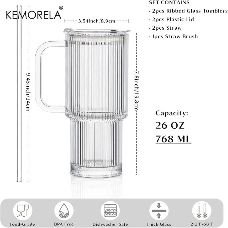 Ribbed Glass Tumbler 1L