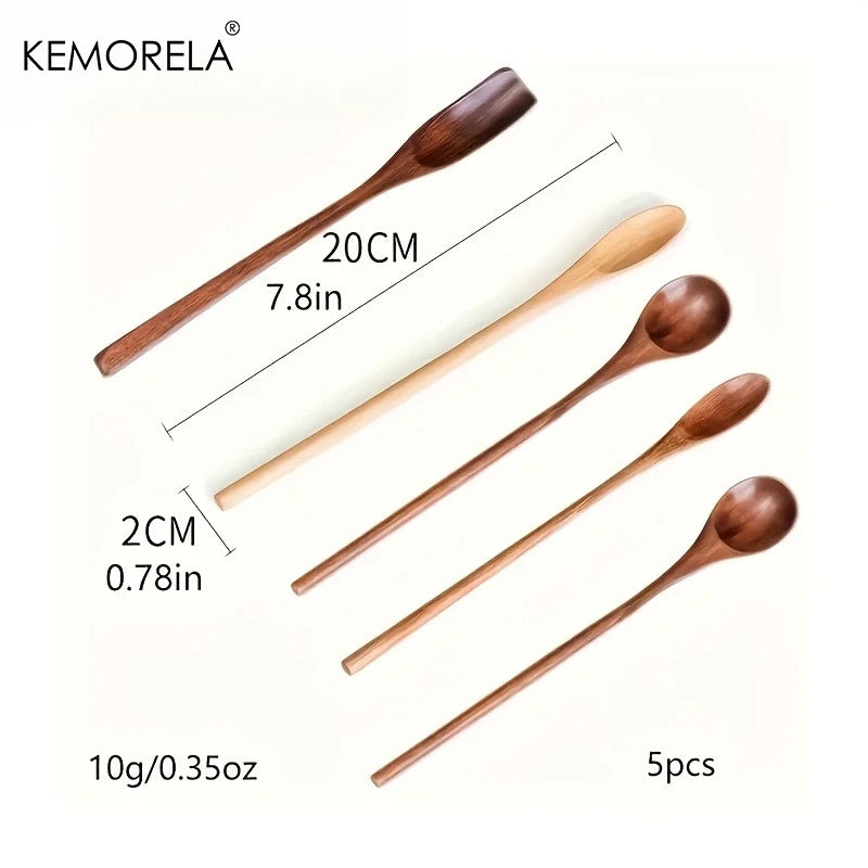Long Handle Wooden Spoon Set