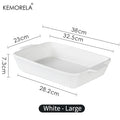 White Ceramic Baking Dish with Handles (Small / Large)