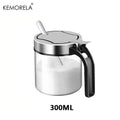 Glass Condiment Jar with Flip Lid & Spoon