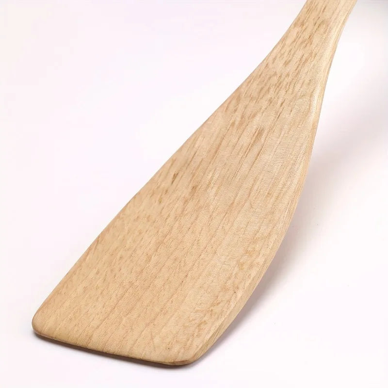 Natural Beechwood Angled Wok Spatula (Set of 2, Long Handle)