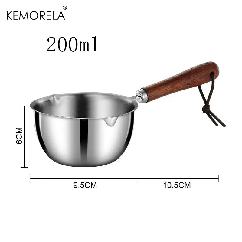 Stainless Steel Espresso Shot Cup with Wooden Handle & Scale (150/250ml)