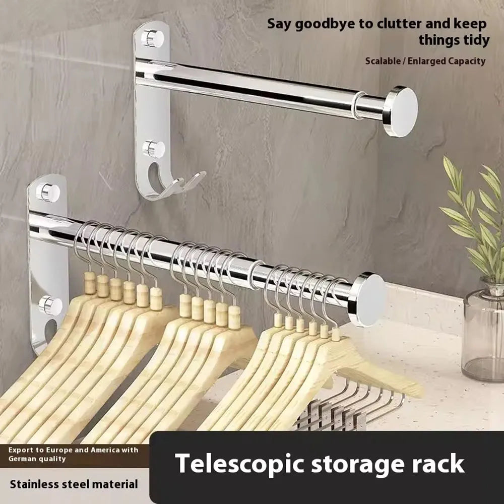 Retractable No-Drill Clothes Drying Rack