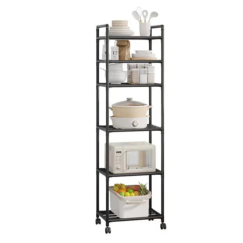 Rolling Metal Storage Cart with Wire Shelves