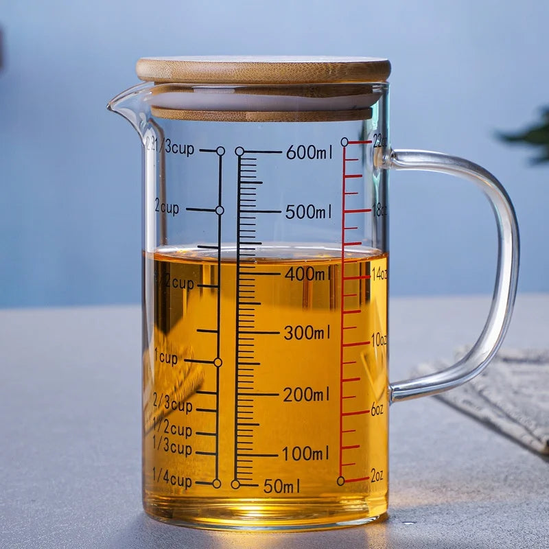 Glass Measuring Mug with Bamboo Lid