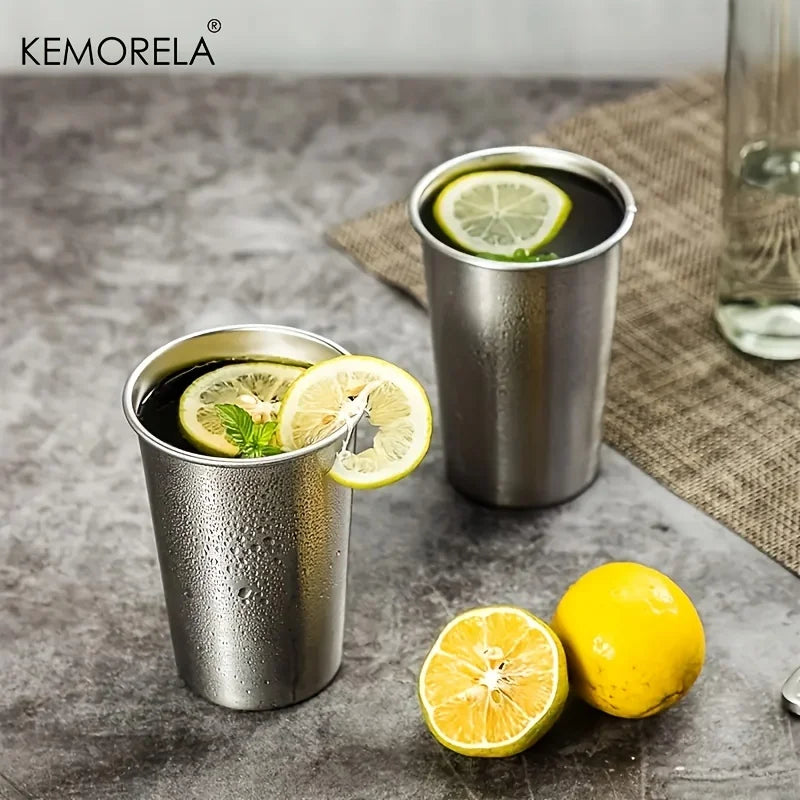 Stainless Steel Stackable Pint Cup Set (Set of 6, 500ml)