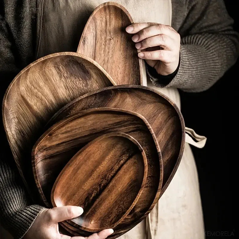 Solid Walnut Wood Oval Serving Tray (3 Sizes)
