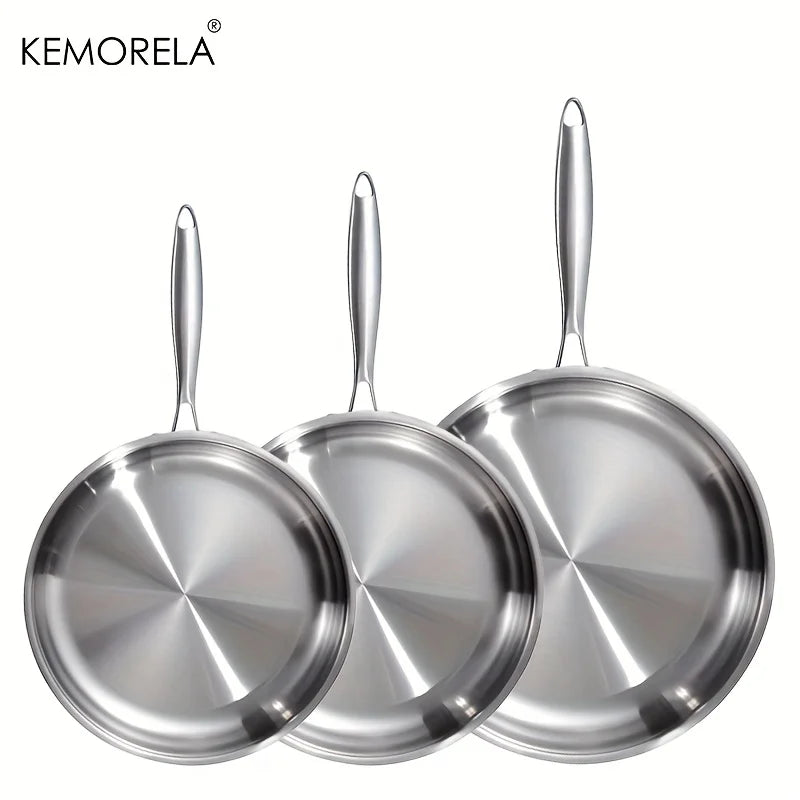 Tri-Ply Stainless Steel Frying Pan (24/26/28cm)