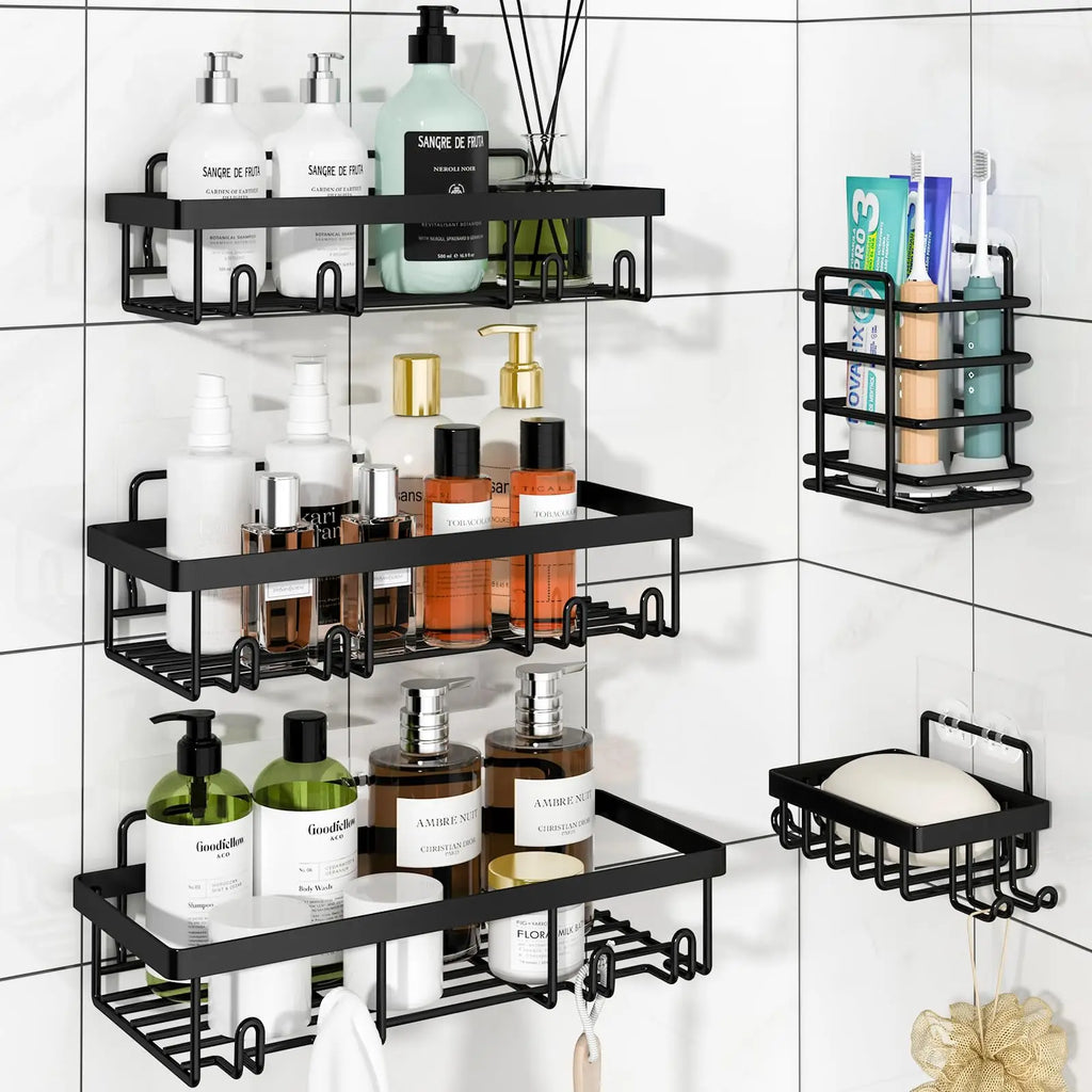 5-Pack Adhesive Shower Caddy Set