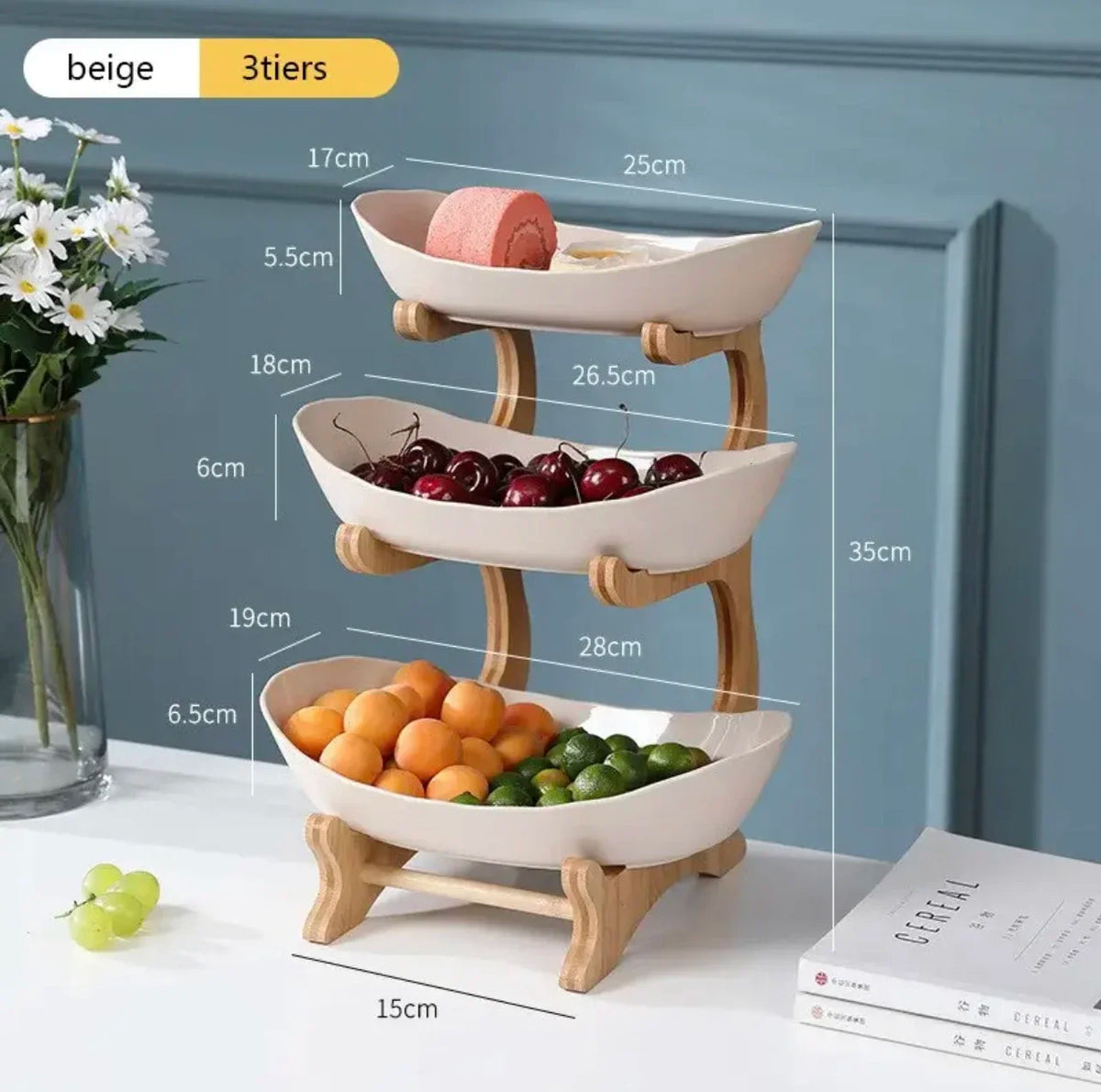 Bamboo Fruit Basket Stand