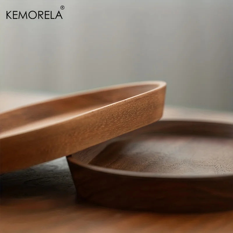 Solid Wood Oval Serving Tray (Walnut / Beech)