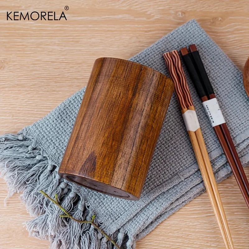 Wooden Chopstick & Utensil Holder