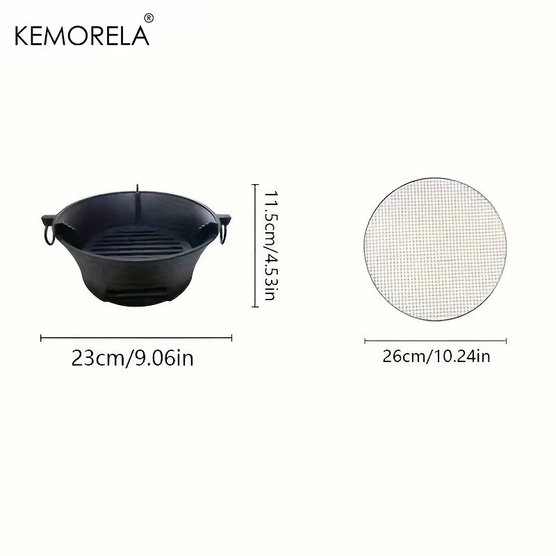 Japanese Cast Iron Charcoal Stove with Grill Grate