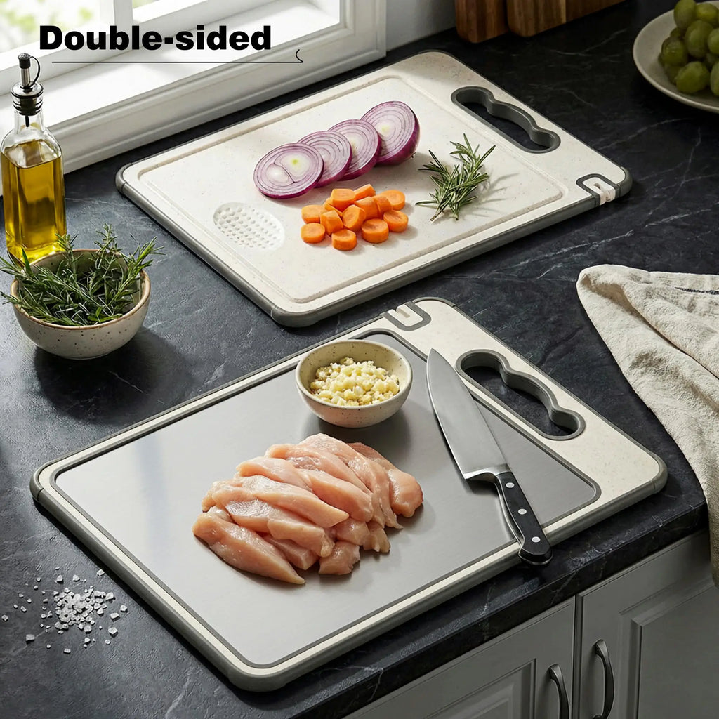 Cutting Board with Garlic Grinder