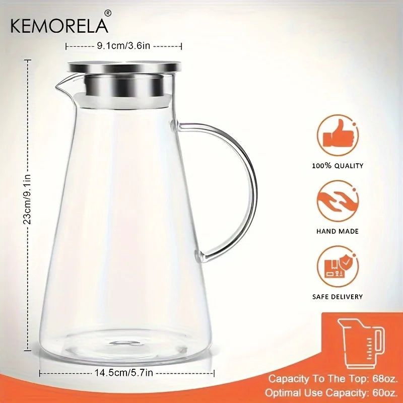 Glass Pitcher with Strainer Lid