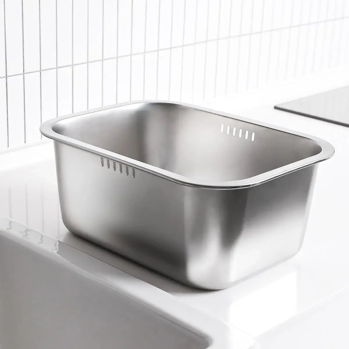 Stainless Steel Over-Sink Colander Basket with Extendable Arms (Large)