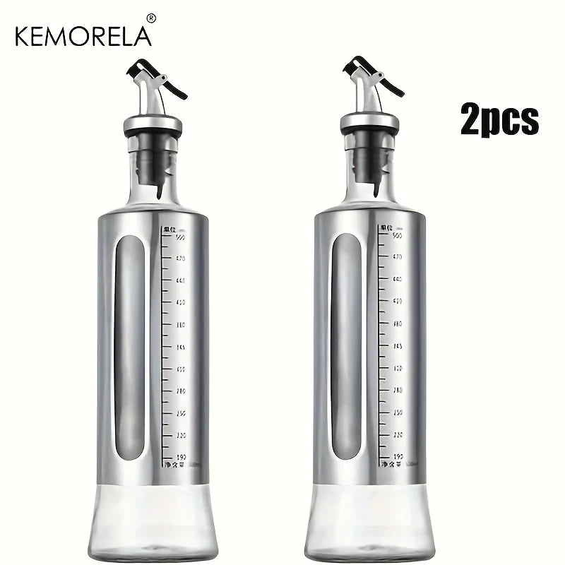 Stainless Steel Glass Oil Dispenser Bottle (200/300/500ml)