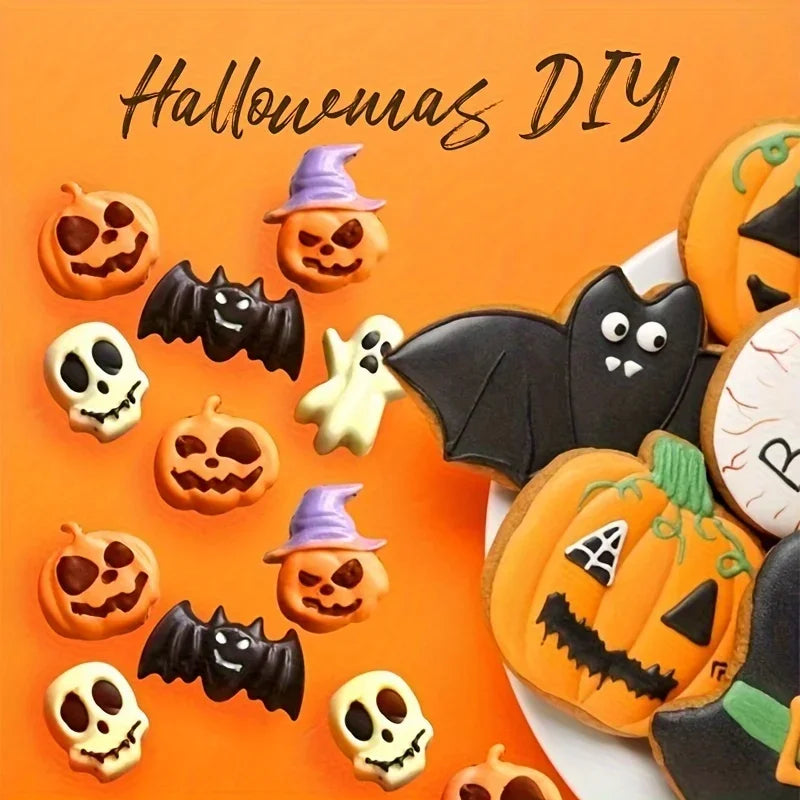 Halloween Silicone Baking Mold — Pumpkin, Ghost, Bat & Skull (6-Cavity)