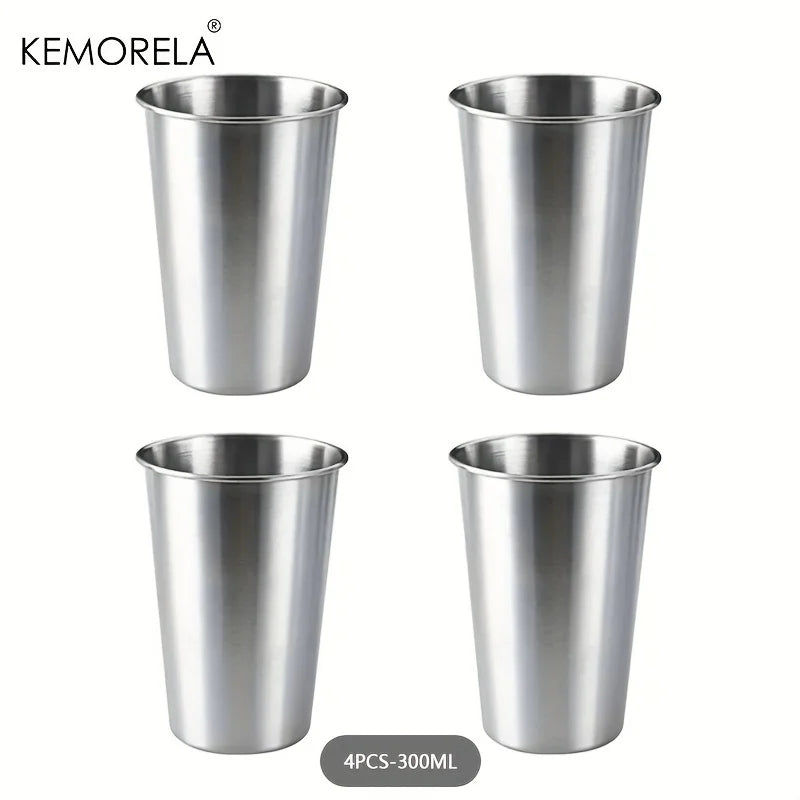 Stainless Steel Stackable Pint Cup Set (Set of 6, 500ml)