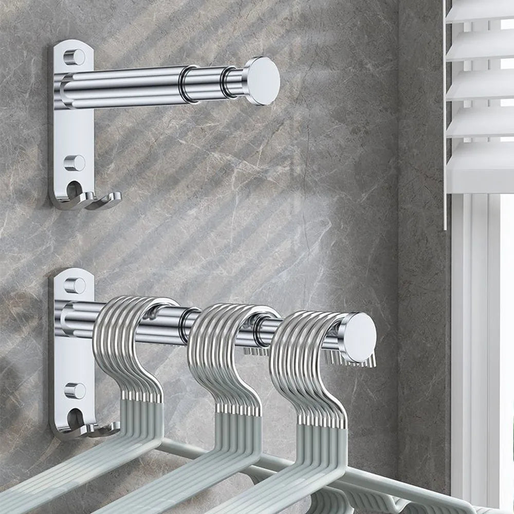 Retractable No-Drill Clothes Drying Rack